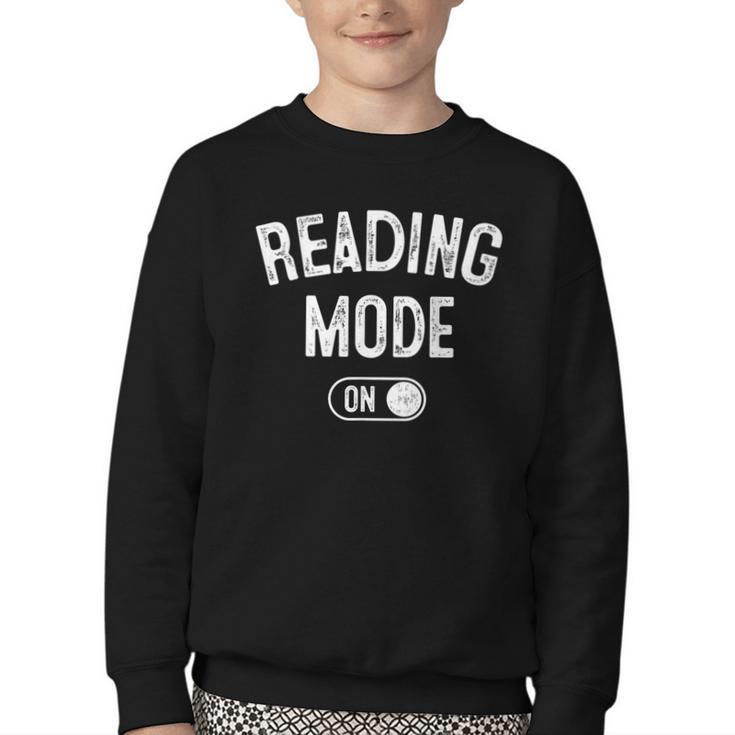 Reading Mode On Book Lover Librarian Teacher Youth Crewneck Sweatshirt