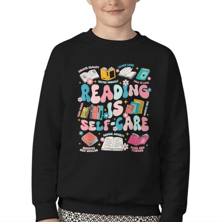 Reading Is Self-Care Book Lover Teacher Student Men Women Youth Crewneck Sweatshirt