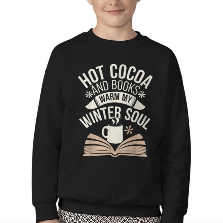 Reading All Winter Cozy Book Lover And Literary Escape Youth Crewneck Sweatshirt