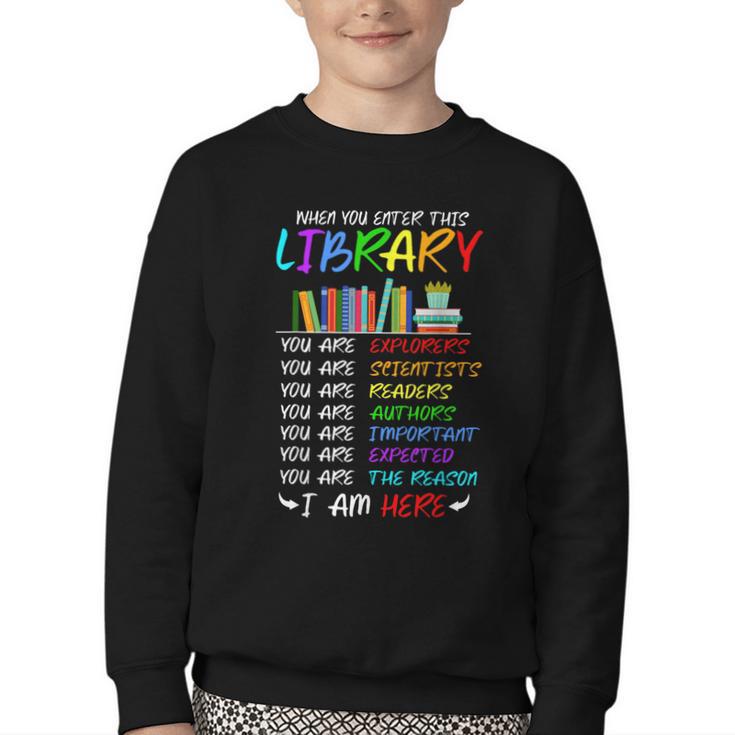 Retro Librarian Book Reader Library Book Reading Youth Crewneck Sweatshirt