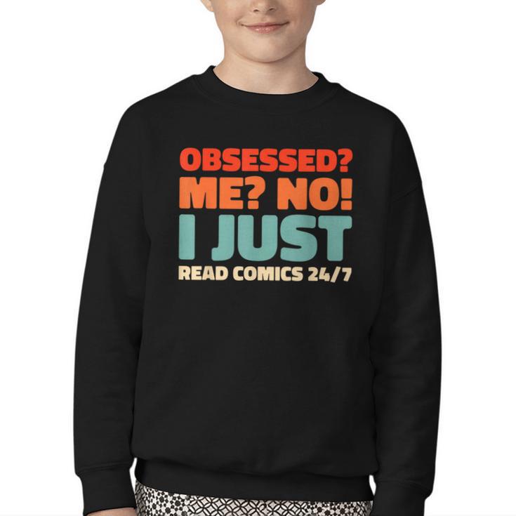 Retro Superheroes Art Graphic Novels Vintage Comic Books Youth Crewneck Sweatshirt