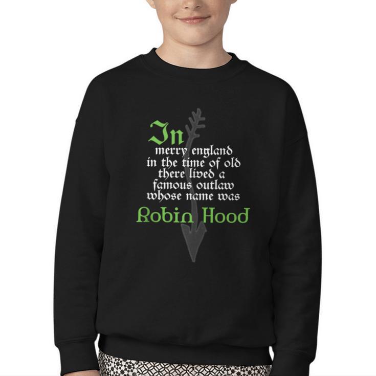 Robin Hood T Shirt For Book Lovers And Literature Fans Youth Crewneck Sweatshirt
