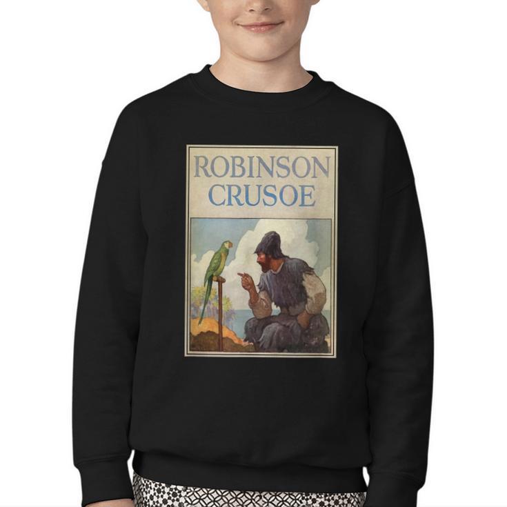 Robinson Crusoe Book Cover 1920 Youth Crewneck Sweatshirt
