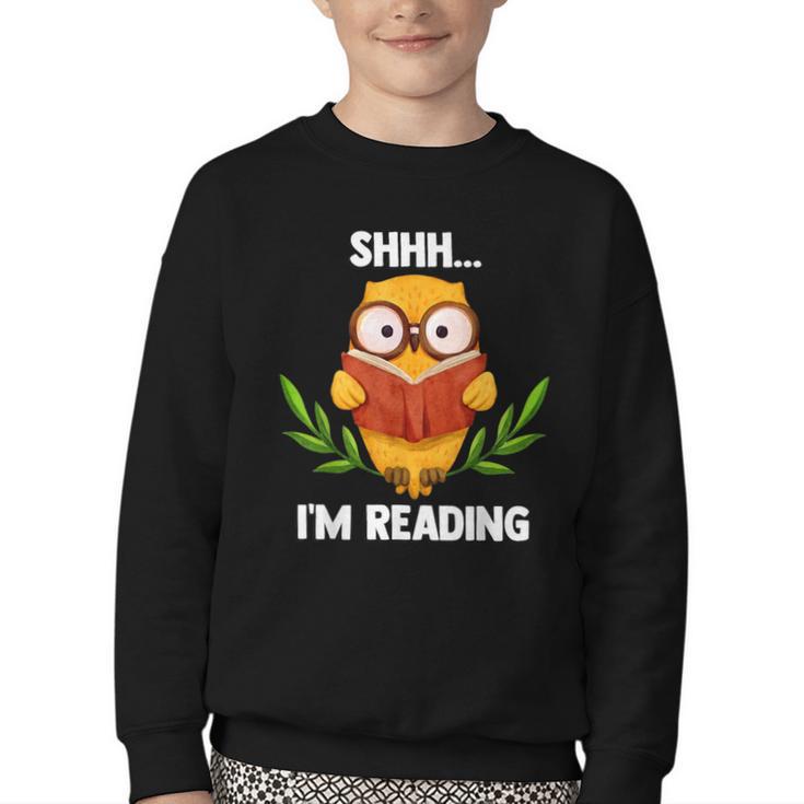 Shhh I'm Reading World Book Day Costume 2026 Kids Youth Crewneck Sweatshirt