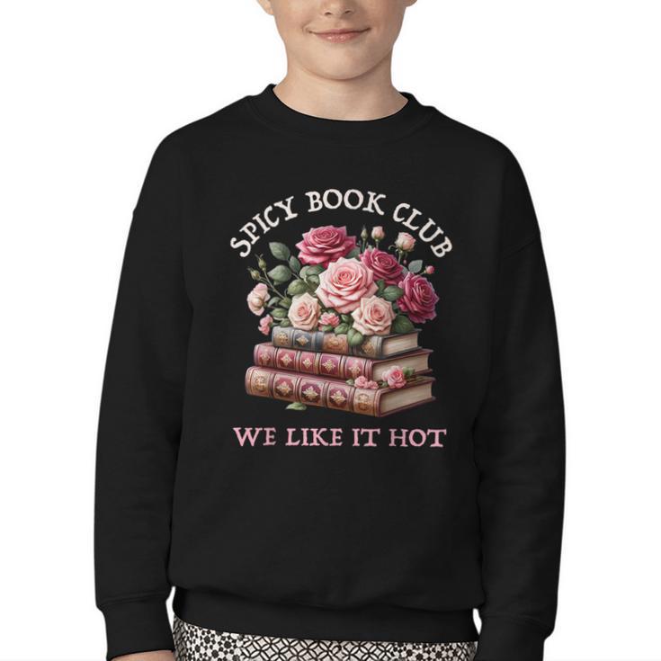 Spicy Book Club Dark Romance Reader Women Bookish Merch Cute Youth Crewneck Sweatshirt