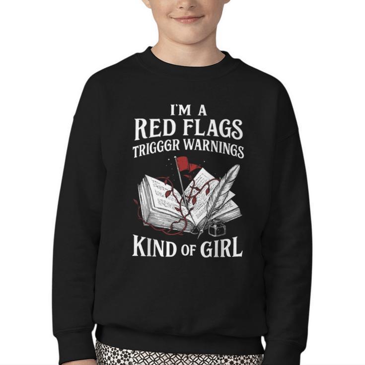 Spicy Book Reader Morally Gray Dark Romance Bookish Youth Crewneck Sweatshirt