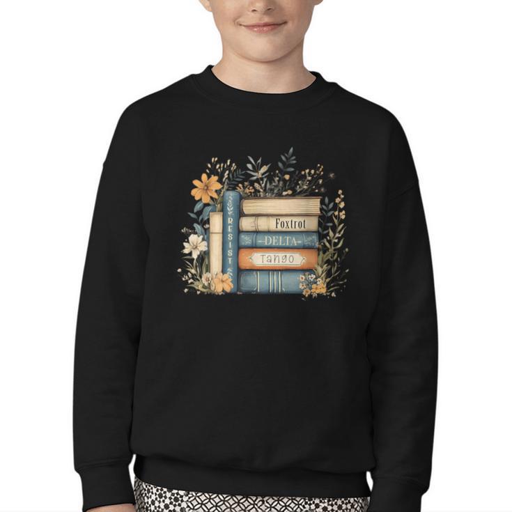 Subtle Book Anti Trump Women Book Loves Retro Youth Crewneck Sweatshirt