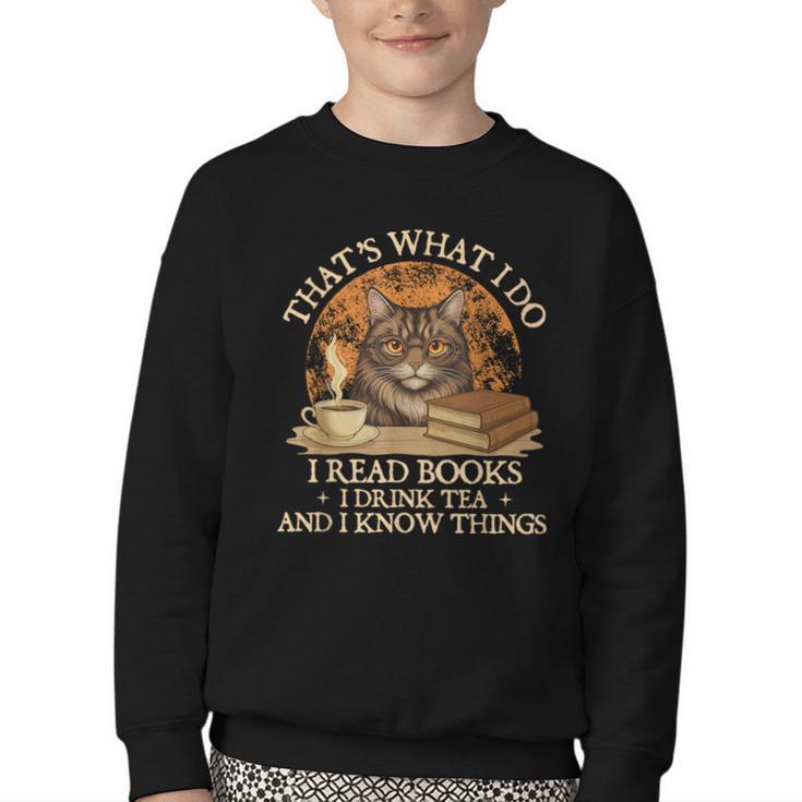 That’s What I Do I Read Books Reading Bookworm Reader Youth Crewneck Sweatshirt