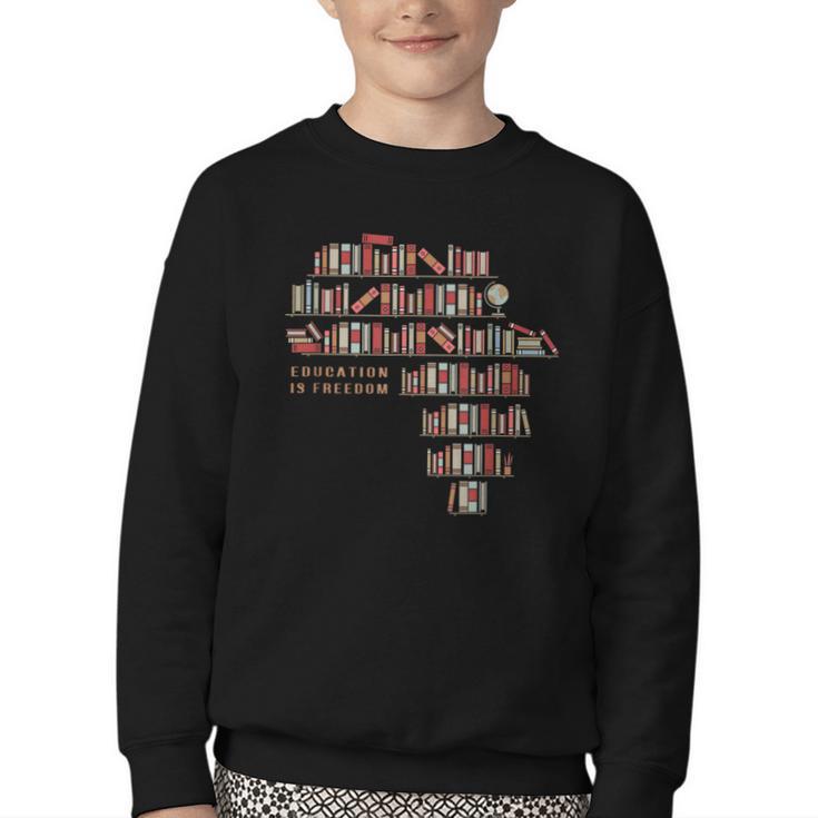 History Book Education Is Freedom Youth Crewneck Sweatshirt