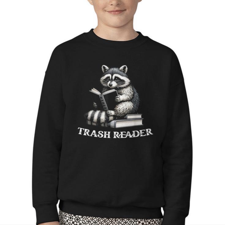 Trash Reader Book Reader Book Lover Book Reader Youth Crewneck Sweatshirt