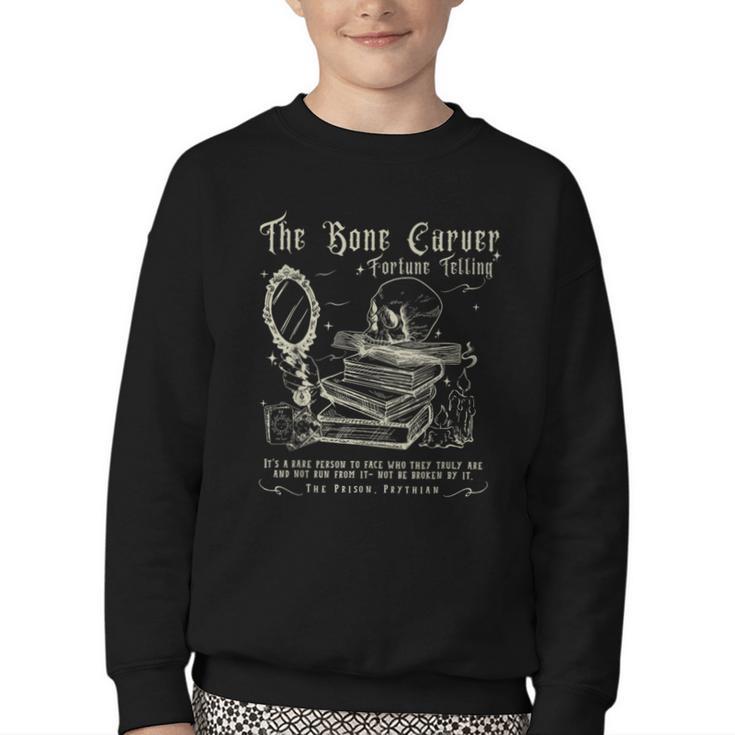 Vintage The Bone Carver Death God Tour Skeleton Spicy Books Youth Crewneck Sweatshirt