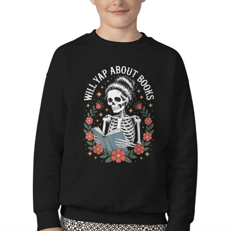 Will Yap About Books Youth Crewneck Sweatshirt