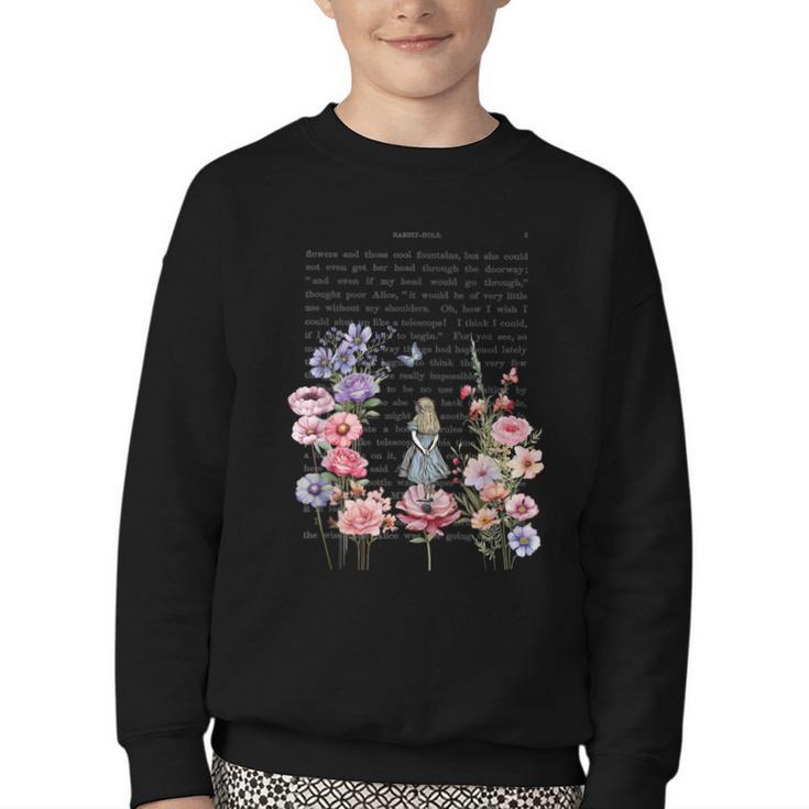 Wonderland Garden & Vintage Textbook Youth Crewneck Sweatshirt