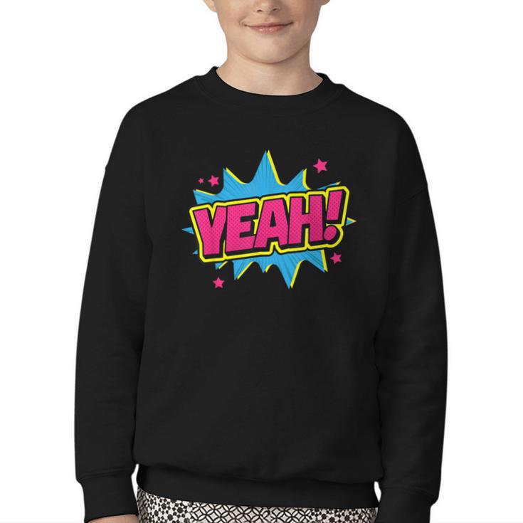 Yeah Comic Comic Book Graphic Youth Crewneck Sweatshirt