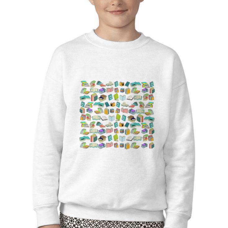 100 Days In The Books English Reading Teacher 100th Day Kids Youth Crewneck Sweatshirt