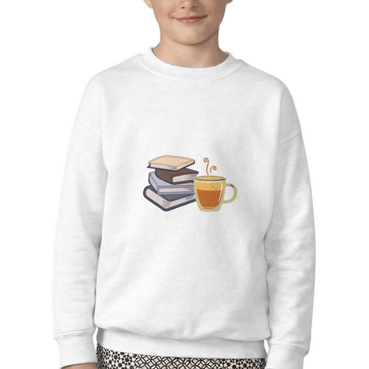 67 Read Every Night Quote For Book Lovers &Coffee Fans Youth Crewneck Sweatshirt
