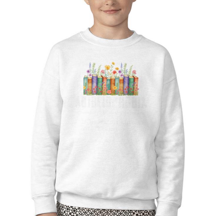 Abibliophobia Definition Book Reader Book Nerd Book Reading Premium Tri-Blend Youth Crewneck Sweatshirt