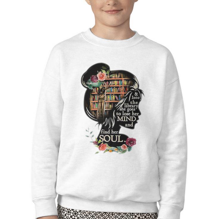 Book Reading Bookworm Book Lover Women Kids Girls Librarian Premium Youth Crewneck Sweatshirt