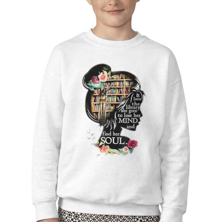 Book Reading Bookworm Book Lover Women Kids Girls Youth Crewneck Sweatshirt