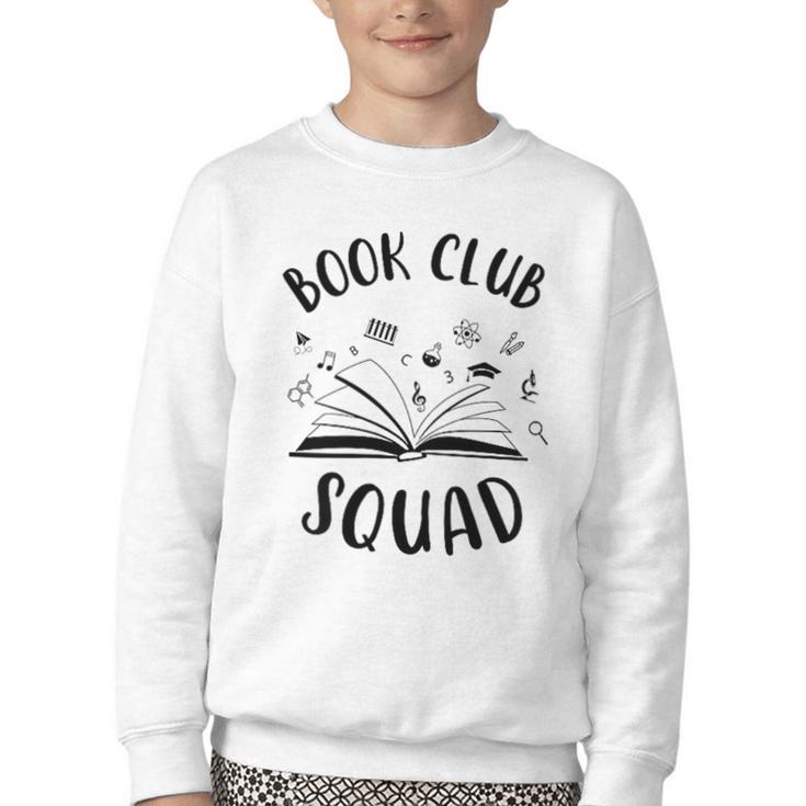 Books Club Squad Reading Book Lover Book Minimalist Team Tee Youth Crewneck Sweatshirt