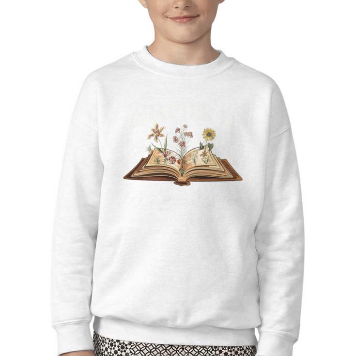 Chapter 21 Years Old 21st Birthday Wildflower Book Lover Premium Tri-Blend Youth Crewneck Sweatshirt
