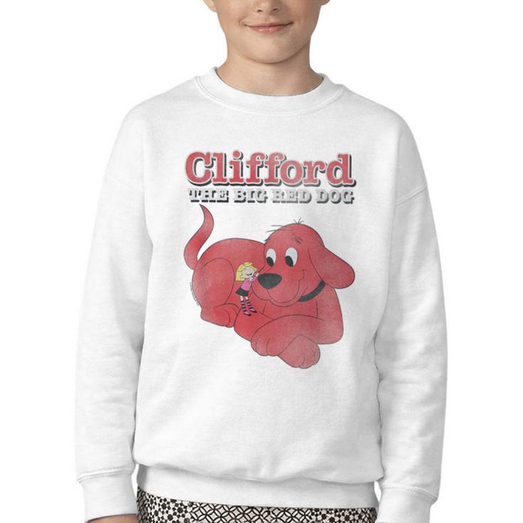 Clifford The Big Red Dog Clifford And Emily Book Cover Youth Crewneck Sweatshirt