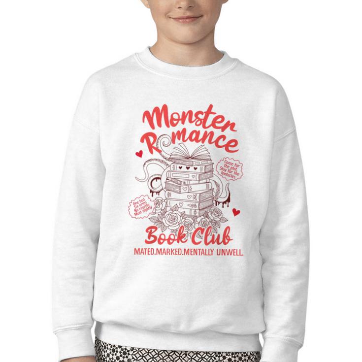 Dark Romance Reader Reading Monster Romance Book Club Youth Crewneck Sweatshirt