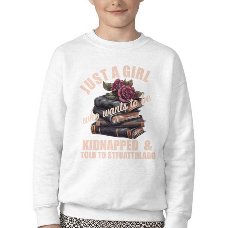 Dark Romance Women Told To STFUATTDLAGG Smutt Book Merch Premium Youth Crewneck Sweatshirt