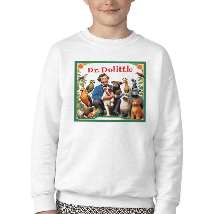 Dr Dolittle Children's Book Cover Premium Tri-Blend Youth Crewneck Sweatshirt Dr Dolittle Children's Book Cover Premium Tri-Blend Youth Crewneck Sweatshirt