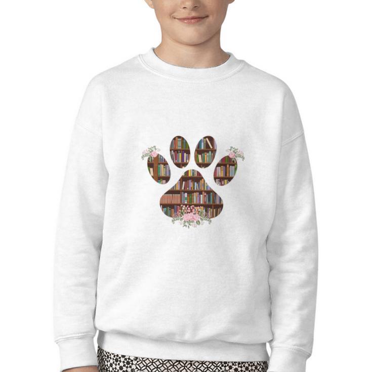 Easily Distracted By Dogs And Books Youth Crewneck Sweatshirt