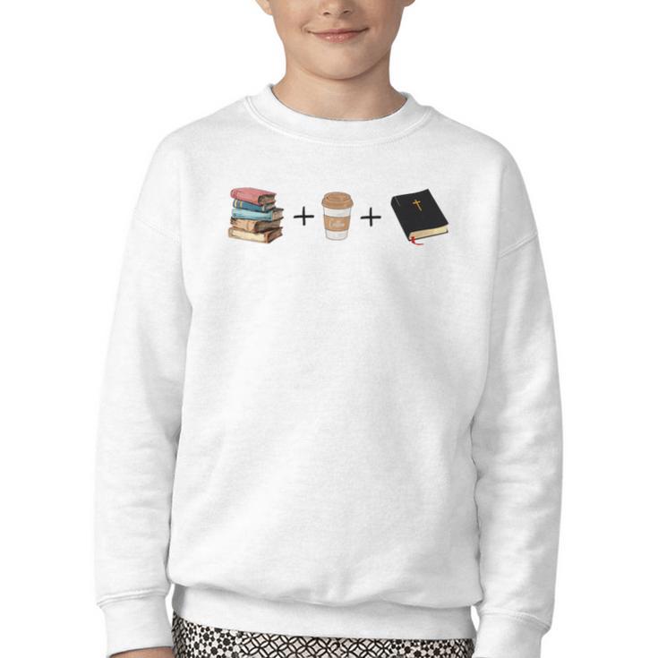 Everything a Girl Needs Books Coffee Jesus Youth Crewneck Sweatshirt