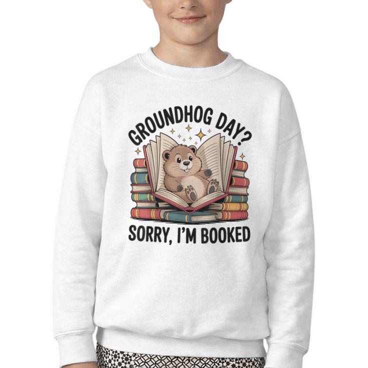 Groundhog Day Librarian Book Lover Reader Library Youth Crewneck Sweatshirt