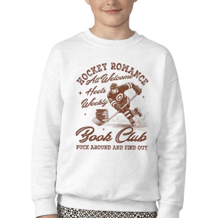 Hockey Romance Smut Reader Book Club Book Lover Bookish Youth Crewneck Sweatshirt