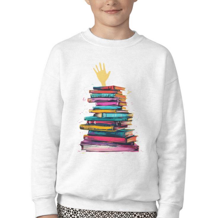 I'm OK Reading Books Library Bookworm Bookish Book Lover Youth Crewneck Sweatshirt