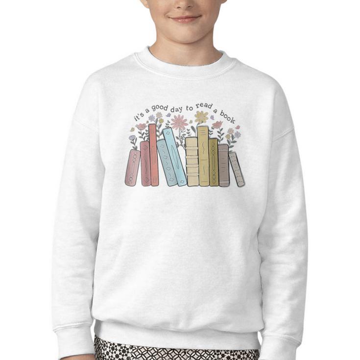 It's a Good Day To Read a Book Youth Crewneck Sweatshirt