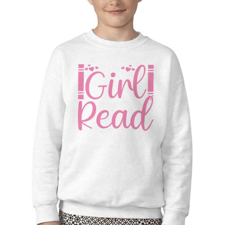Just A Girl Who Loves To Read Book Lover Reading Books Youth Crewneck Sweatshirt