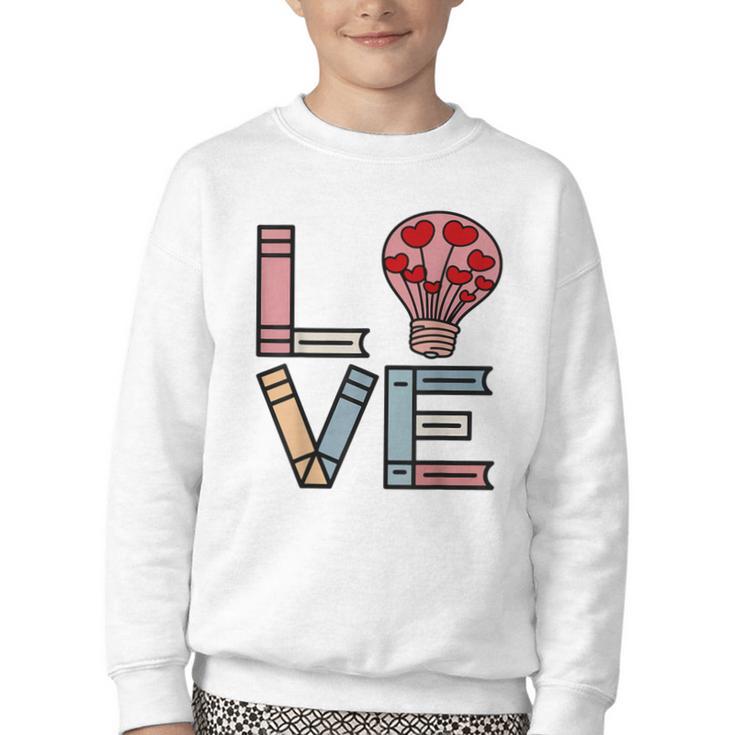 Love Books Reading Youth Crewneck Sweatshirt