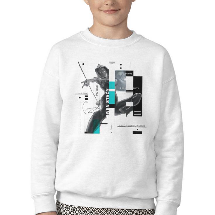 Marvel Spider-Man Gwen Stacy Responsibility Book Covers Youth Crewneck Sweatshirt