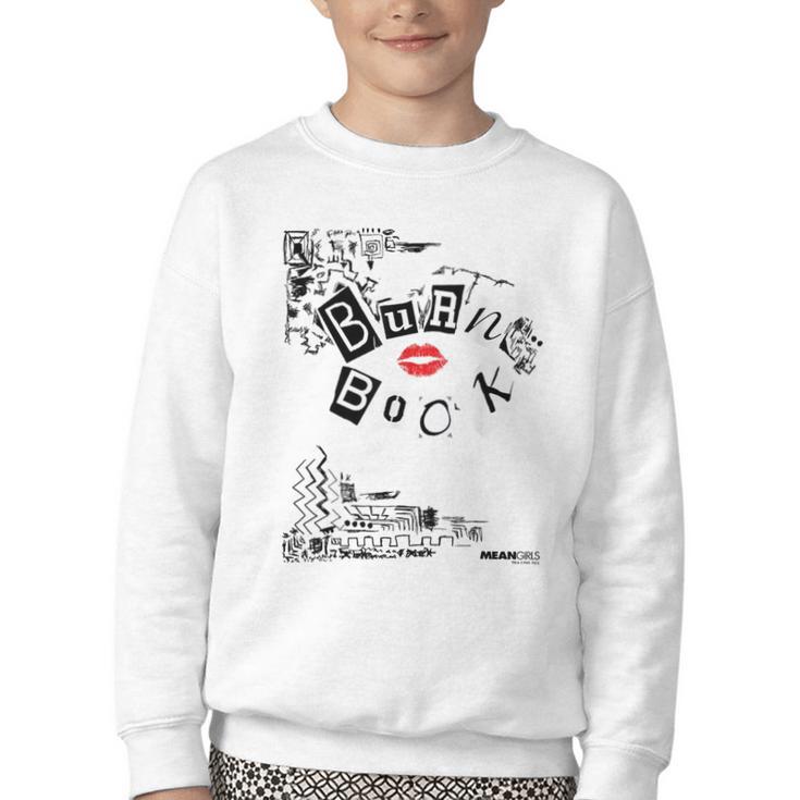 Mean Girls Burn Book Cover Art Youth Crewneck Sweatshirt