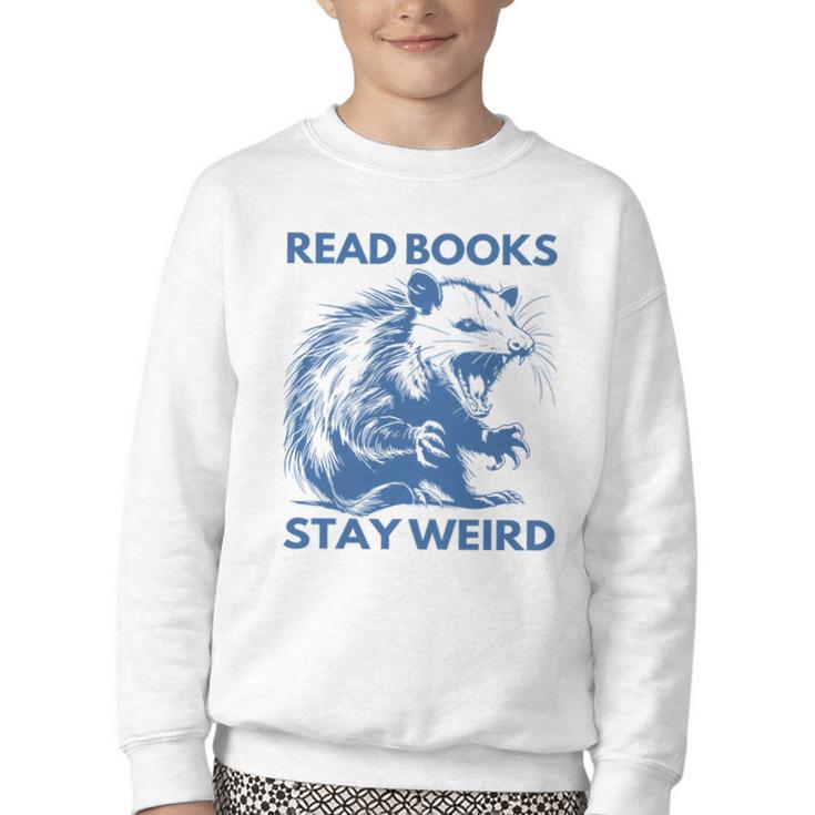 Read Books Stay Weird Youth Crewneck Sweatshirt