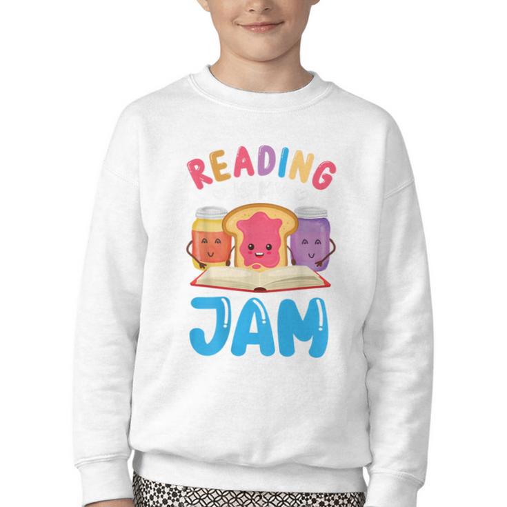 Reading Is My Jam I Love To Read Books Boy Girl Youth Crewneck Sweatshirt