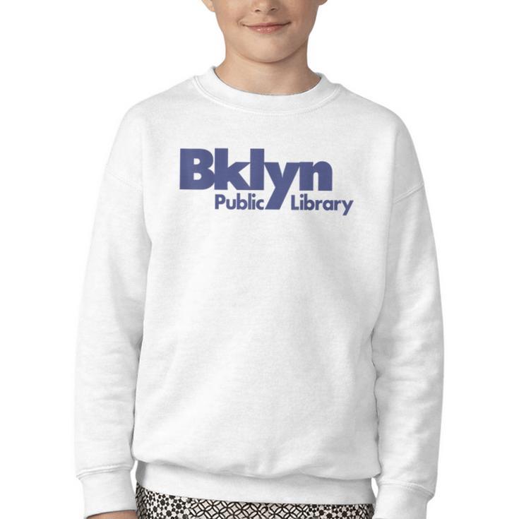 Retro Brooklyn Public Library NY New York Book Lover Youth Crewneck Sweatshirt