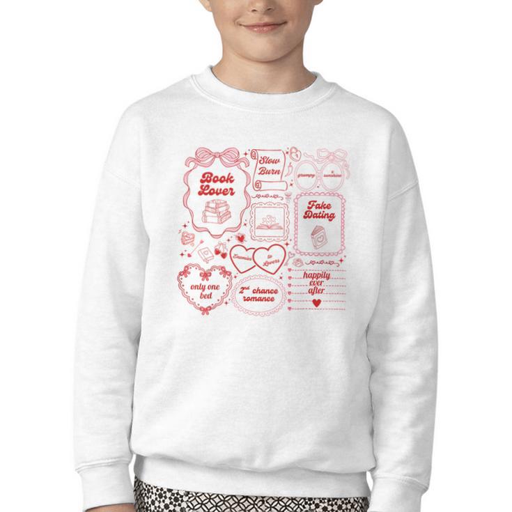 Romance Book Tropes Youth Crewneck Sweatshirt