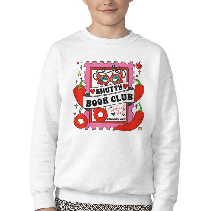 Smut Reader Smutty Vibes Spicy Romance Smutty Book Club Youth Crewneck Sweatshirt