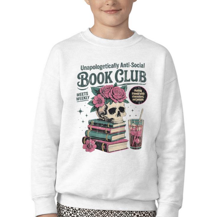 Unapologetically Anti Social Book Club Youth Crewneck Sweatshirt