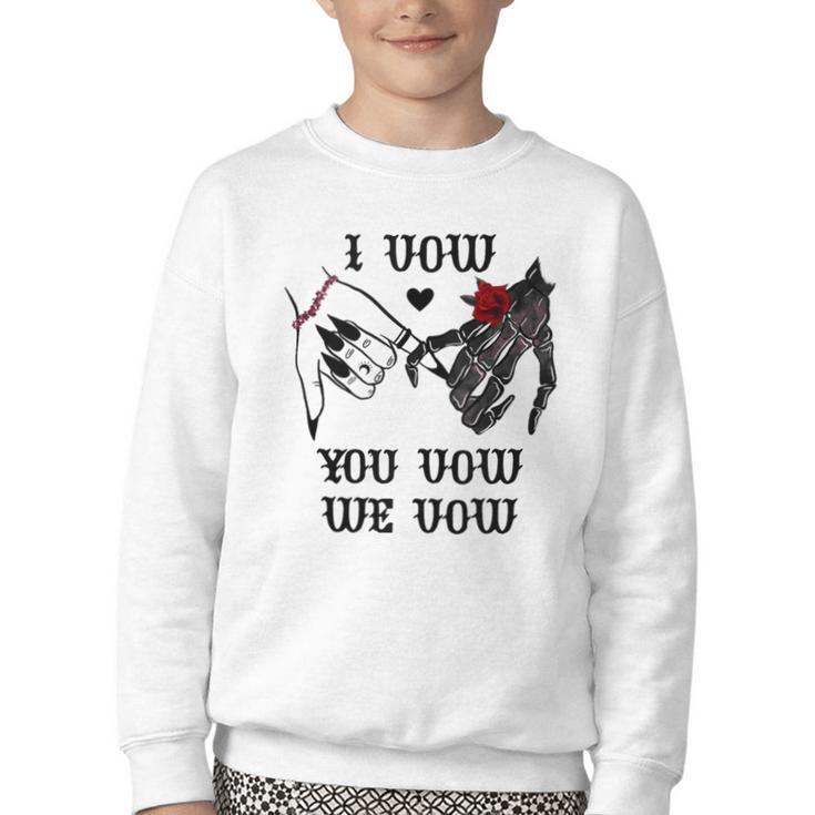 I Vow You Vow We Vow Merch Dark Romance Smutty Book Smutt Youth Crewneck Sweatshirt