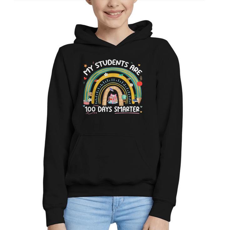 100th Day Of School Teachers Students Women Floral Books Graphic Youth Hoodie