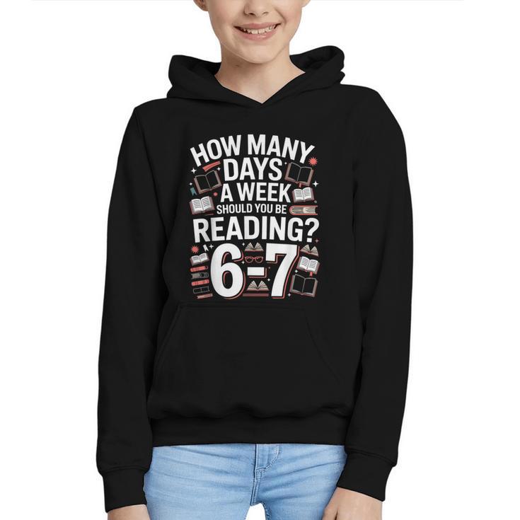 67 For Reading With Books Graphic Youth Hoodie