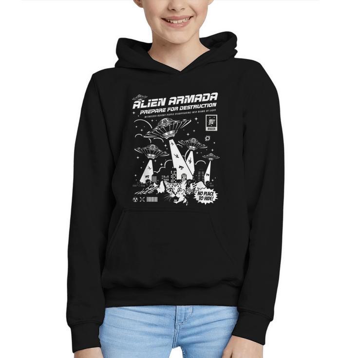 Alien Abduction UFO Lovers Comic Book Style Shirt Graphic Youth Hoodie