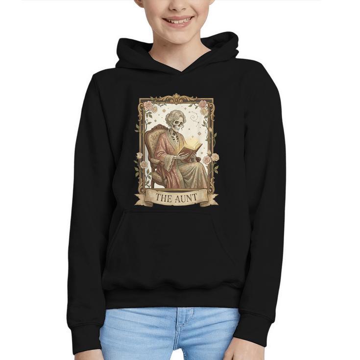 The Aunt Tarot Card Women Skeleton Aunty Book Lover Graphic Youth Hoodie